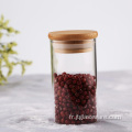 Mini bocal en verre de rangement pour cuisine avec couvercles